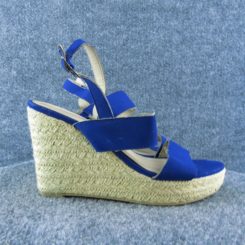 Montego Bay Club Women Ankle Strap Sandal Shoes Blue Synthetic Size 8.5 Medium - Picture 4 of 10